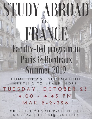 French Study Abroad Meeting Flyer